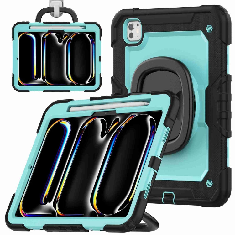 For iPad Pro 11 2024 Handle Silicone Hydric PC Tablet Case with Shoulder Strap(Light Blue PC) - iPad Pro 11 2024 Cases by PMC TechLife | Online Shopping South Africa | PMC TechLife | Buy Now Pay Later Mobicred