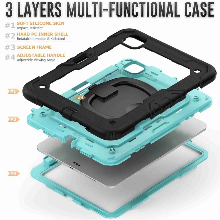 For iPad Pro 11 2024 Handle Silicone Hydric PC Tablet Case with Shoulder Strap(Light Blue PC) - iPad Pro 11 2024 Cases by PMC TechLife | Online Shopping South Africa | PMC TechLife | Buy Now Pay Later Mobicred