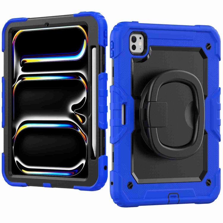 For iPad Pro 11 2024 Handle Silicone Hydric PC Tablet Case with Shoulder Strap(Dark Blue) - iPad Pro 11 2024 Cases by PMC TechLife | Online Shopping South Africa | PMC TechLife | Buy Now Pay Later Mobicred