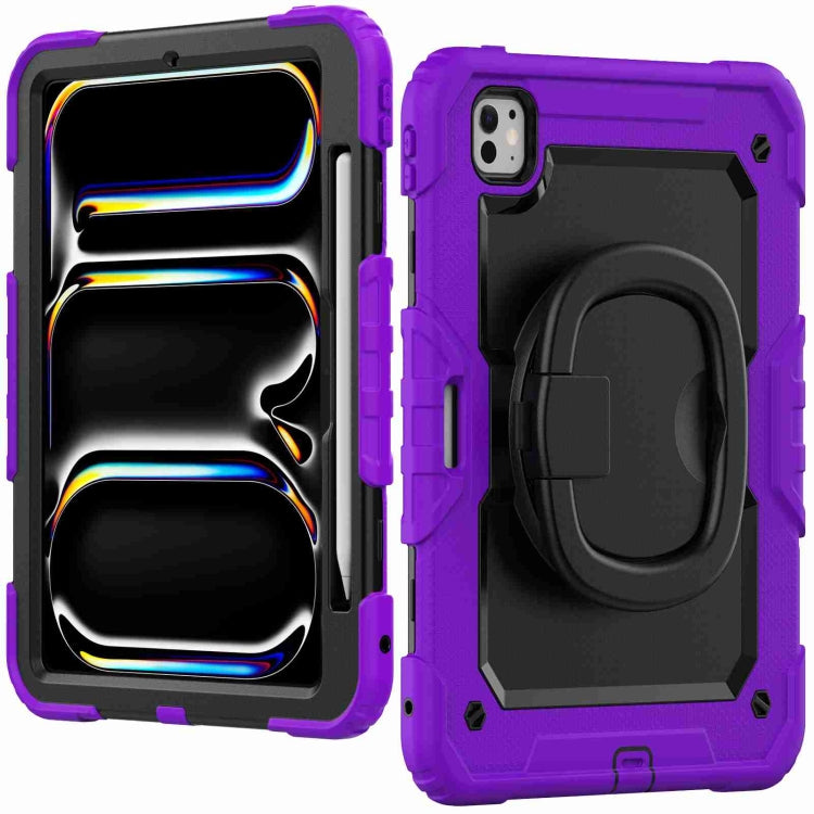 For iPad Pro 11 2024 Handle Silicone Hydric PC Tablet Case with Shoulder Strap(Purple) - iPad Pro 11 2024 Cases by PMC TechLife | Online Shopping South Africa | PMC TechLife | Buy Now Pay Later Mobicred
