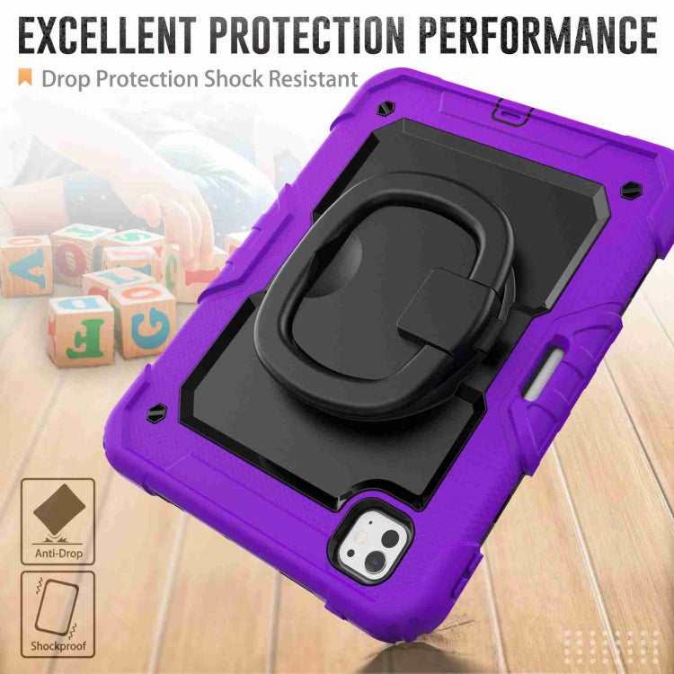 For iPad Pro 11 2024 Handle Silicone Hydric PC Tablet Case with Shoulder Strap(Purple) - iPad Pro 11 2024 Cases by PMC TechLife | Online Shopping South Africa | PMC TechLife | Buy Now Pay Later Mobicred