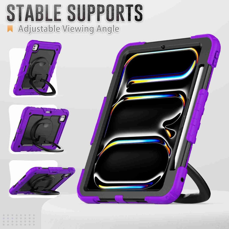 For iPad Pro 11 2024 Handle Silicone Hydric PC Tablet Case with Shoulder Strap(Purple) - iPad Pro 11 2024 Cases by PMC TechLife | Online Shopping South Africa | PMC TechLife | Buy Now Pay Later Mobicred