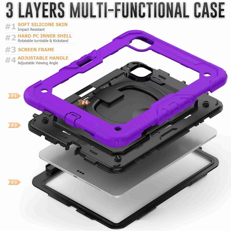 For iPad Pro 11 2024 Handle Silicone Hydric PC Tablet Case with Shoulder Strap(Purple) - iPad Pro 11 2024 Cases by PMC TechLife | Online Shopping South Africa | PMC TechLife | Buy Now Pay Later Mobicred