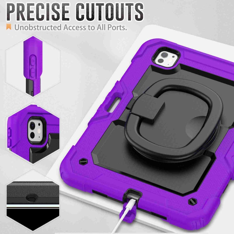 For iPad Pro 11 2024 Handle Silicone Hydric PC Tablet Case with Shoulder Strap(Purple) - iPad Pro 11 2024 Cases by PMC TechLife | Online Shopping South Africa | PMC TechLife | Buy Now Pay Later Mobicred