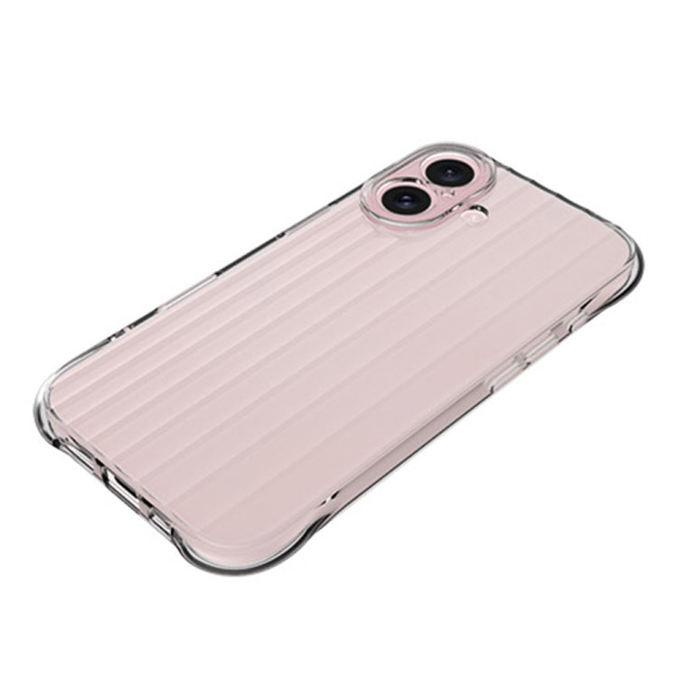 For iPhone 16 Plus Water Ripple Fine Hole TPU Phone Case(Transparent)