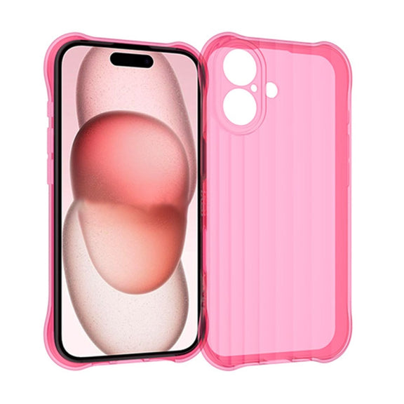 For iPhone 16 Water Ripple Fine Hole TPU Phone Case(Pink)