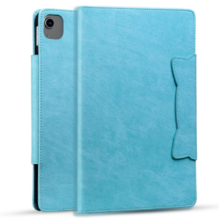 For iPad Air 11 2024 / Air 5 / Air 4 Cat Buckle Leather Smart Tablet Case(Sky Blue)