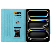 For iPad Air 11 2024 / Air 5 / Air 4 Cat Buckle Leather Smart Tablet Case(Sky Blue)