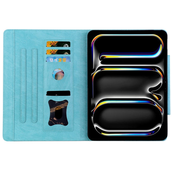 For iPad Air 11 2024 / Air 5 / Air 4 Cat Buckle Leather Smart Tablet Case(Sky Blue)