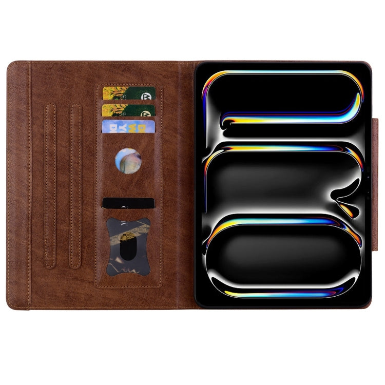 For iPad Air 11 2025 / 2024 / Air 5 / Air 4 Cat Buckle Leather Smart Tablet Case(Brown) - iPad Air 11 2025 / 2024 Cases by PMC TechLife | Online Shopping South Africa | PMC TechLife | Buy Now Pay Later Mobicred