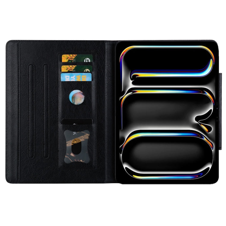 For iPad Air 13 2025 / 2024 Cat Buckle Leather Smart Tablet Case(Black) - iPad Air 13 2025 / 2024 Cases by PMC TechLife | Online Shopping South Africa | PMC TechLife | Buy Now Pay Later Mobicred