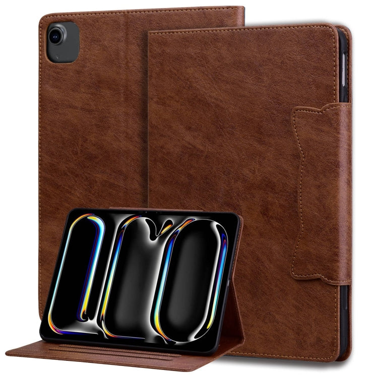 For iPad Air 13 2025 / 2024 Cat Buckle Leather Smart Tablet Case(Brown) - iPad Air 13 2025 / 2024 Cases by PMC TechLife | Online Shopping South Africa | PMC TechLife | Buy Now Pay Later Mobicred