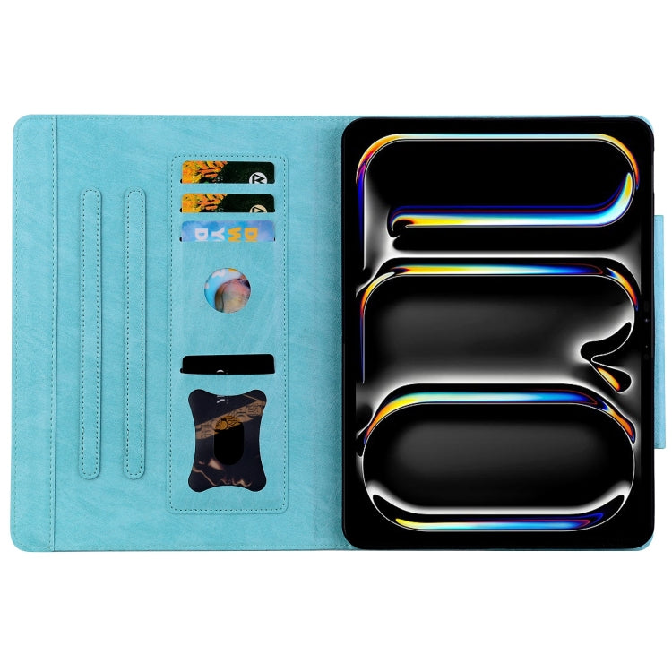 For iPad Pro 13 2024 Cat Buckle Leather Smart Tablet Case(Sky Blue) - iPad Pro 13 2024 Cases by PMC TechLife | Online Shopping South Africa | PMC TechLife | Buy Now Pay Later Mobicred