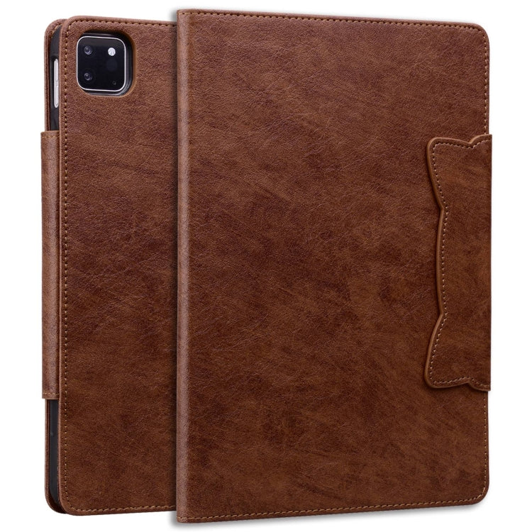 For iPad Pro 13 2024 Cat Buckle Leather Smart Tablet Case(Brown) - iPad Pro 13 2024 Cases by PMC TechLife | Online Shopping South Africa | PMC TechLife | Buy Now Pay Later Mobicred