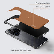 For Huawei Pura 70 Ultra SULADA Frameless Top Layer Cowhide Leather + PC Phone Case(Blue)