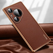 For Huawei Pura 70 Pro SULADA TPU + Litchi Texture Leather Phone Case(Brown)