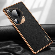 For Huawei Pura 70 Ultra SULADA TPU + Litchi Texture Leather Phone Case(Black)