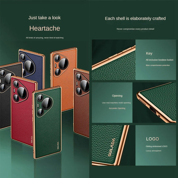 For Huawei Pura 70 Pro SULADA TPU + Litchi Texture Leather Phone Case(Red)