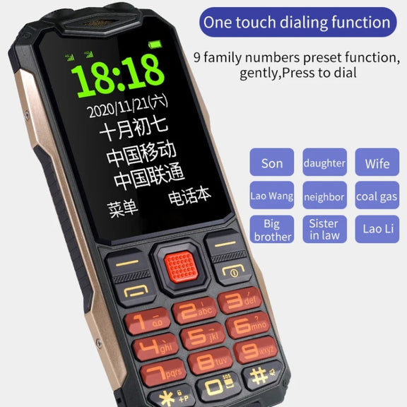 K1+ 4G Elder Rugged Phone, 2.6 inch, 1500mAh Battery, LED Flashlight, Network: 4G, Dual SIM, SOS, Plug:UK Plug(Black)