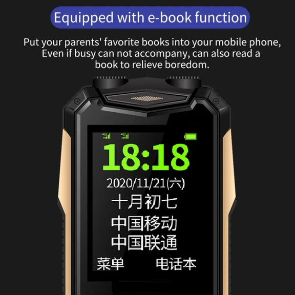K1+ 4G Elder Rugged Phone, 2.6 inch, 1500mAh Battery, LED Flashlight, Network: 4G, Dual SIM, SOS, Plug:UK Plug(Orange)