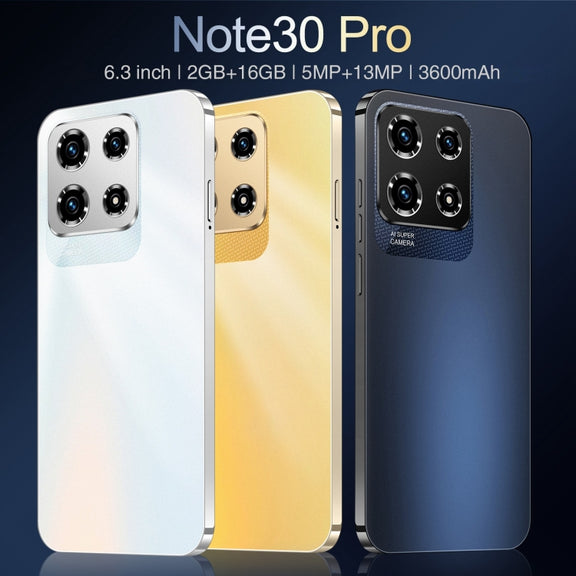 SDT86 / Note30 Pro, 2GB+16GB, 6.3 inch Screen, Face Identification, Android 10.0 MTK6737 Quad Core, Network: 4G, Dual SIM(Gold)