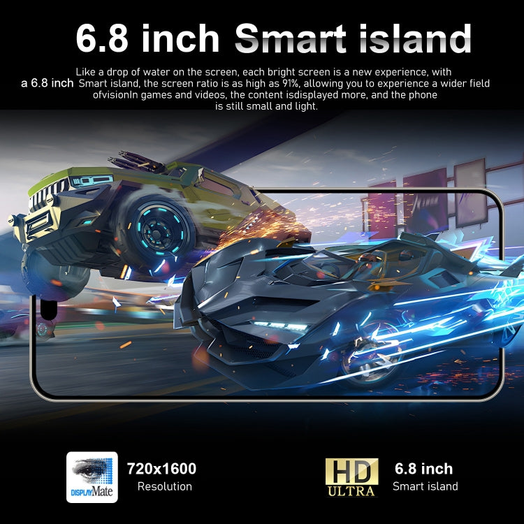 VD1 / i15 Pro Max, 3GB+64GB, 6.8 inch Screen, Face Identification, Android 10.0 MTK6753 Octa Core, Network: 4G, Dual SIM(White) -  by PMC TechLife | Online Shopping South Africa | PMC TechLife | Buy Now Pay Later Mobicred