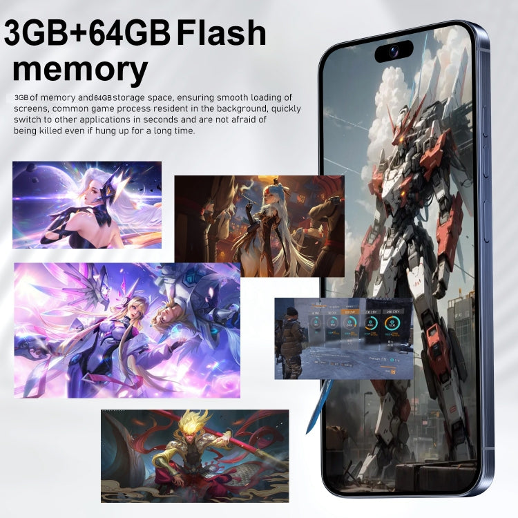 VD1 / i15 Pro Max, 3GB+64GB, 6.8 inch Screen, Face Identification, Android 10.0 MTK6753 Octa Core, Network: 4G, Dual SIM(Black) -  by PMC TechLife | Online Shopping South Africa | PMC TechLife | Buy Now Pay Later Mobicred