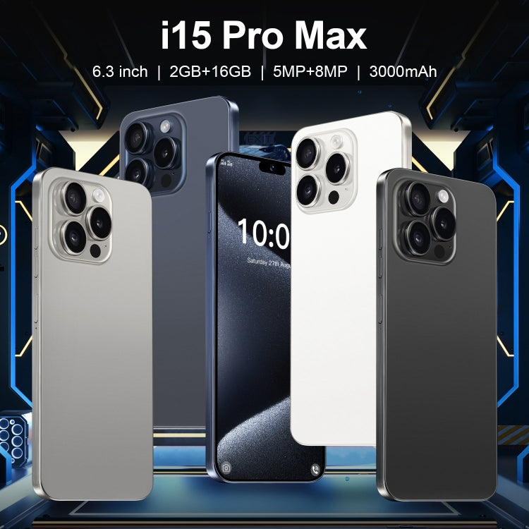 ZPT95 / i15 Pro Max, 2GB+16GB, 6.3 inch Screen, Face Identification, Android 8.1 SC7731 Quad Core, Network: 3G, Dual SIM(Grey)