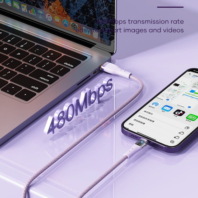 ROCK G20 1.5m 100W 3 in 1 USB-C / Type-C Fast Charging Data Cable(Purple)