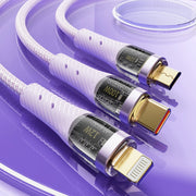 ROCK G20 1.5m 100W 3 in 1 USB-C / Type-C Fast Charging Data Cable(White)