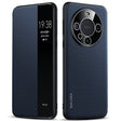 For Huawei Mate 60 SULADA Kevlar 600D Texture Smart Window Leather Phone Case(Blue) - Huawei Cases by SULADA | Online Shopping South Africa | PMC TechLife | Buy Now Pay Later Mobicred