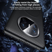 For Huawei Mate X3 SULADA Kevlar 600D Texture Smart Window Leather Phone Case(Black)