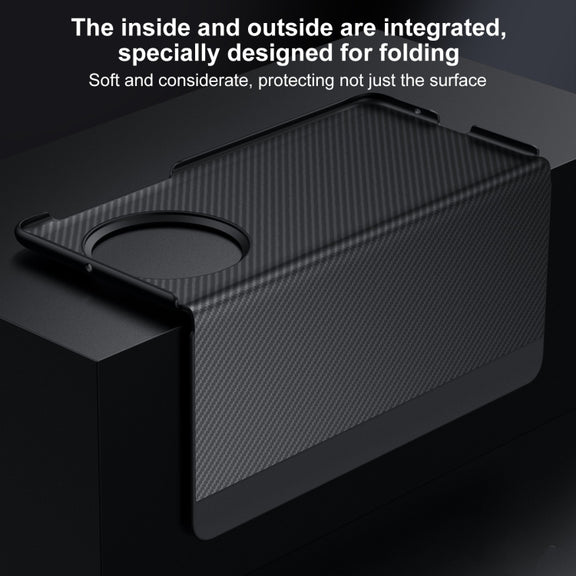 For Huawei Mate X3 SULADA Kevlar 600D Texture Smart Window Leather Phone Case(Black)
