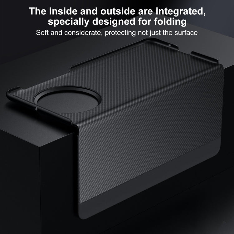 For Huawei Mate X3 SULADA Kevlar 600D Texture Smart Window Leather Phone Case(Black)