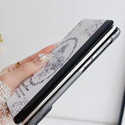 For Huawei Mate X5 / X2 Sketching Flowers Flip Leather Phone Case(Pink)