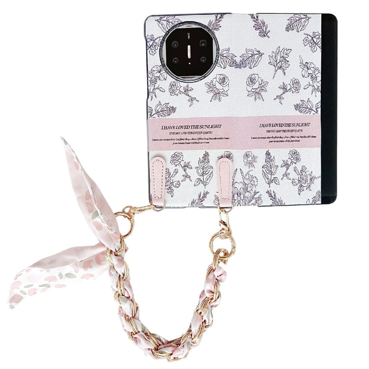 For Huawei Mate X5 / X2 Sketching Flowers Flip Leather Phone Case with Bracelet(Pink) - Huawei Cases by PMC TechLife | Online Shopping South Africa | PMC TechLife | Buy Now Pay Later Mobicred