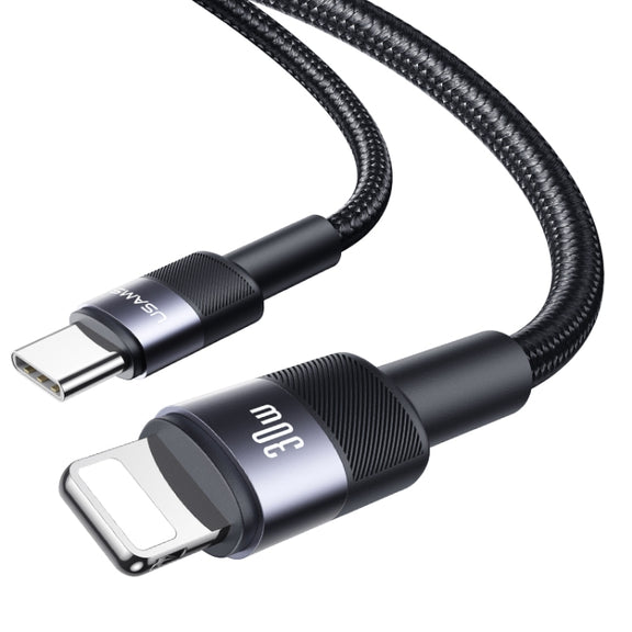 USAMS SJ729 30W USB-C/Type-C to 8 Pin Aluminum Alloy Data Cable, Length: 1.2m(Tarnish)