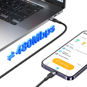 USAMS SJ729 30W USB-C/Type-C to 8 Pin Aluminum Alloy Data Cable, Length: 1.2m(Tarnish)