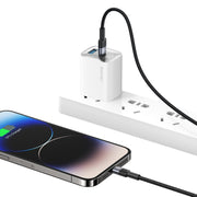 USAMS SJ729 30W USB-C/Type-C to 8 Pin Aluminum Alloy Data Cable, Length: 1.2m(Tarnish)