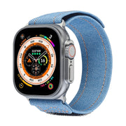 For Apple Watch Ultra 2 49mm Cowboy Nylon Hook and Loop Fastener Watch Band(Light Blue)