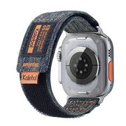 For Apple Watch Ultra 2 49mm Cowboy Nylon Hook and Loop Fastener Watch Band(Black)