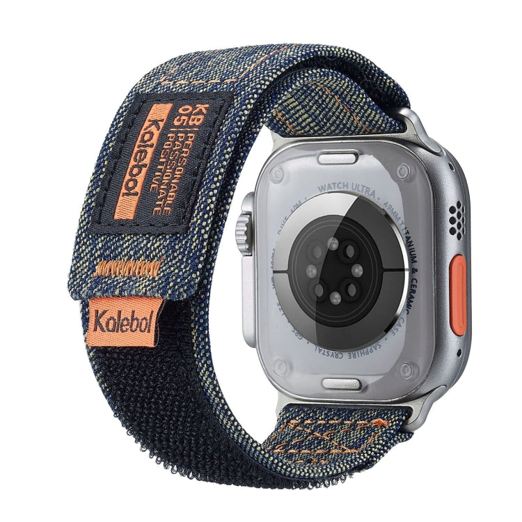 For Apple Watch Ultra 2 49mm Cowboy Nylon Hook and Loop Fastener Watch Band(Black)