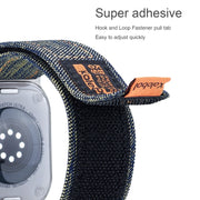 For Apple Watch SE 2023 44mm Cowboy Nylon Hook and Loop Fastener Watch Band(Black)