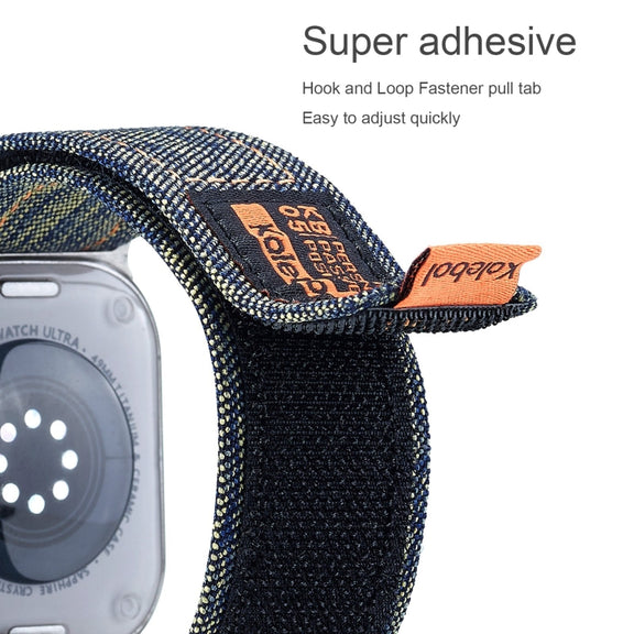For Apple Watch Ultra 2 49mm Cowboy Nylon Hook and Loop Fastener Watch Band(Black)