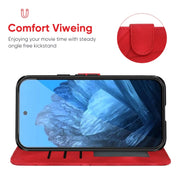 For Google Pixel 9 Pro XL Skin Feel Geometric Lines Leather Phone Case(Red)