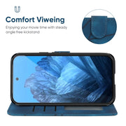 For Google Pixel 9 Pro XL Skin Feel Geometric Lines Leather Phone Case(Blue)