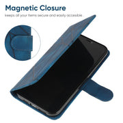 For Google Pixel 9 Pro XL Skin Feel Geometric Lines Leather Phone Case(Blue)