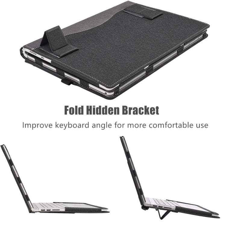 For HP Pavilion Aero 13.3 inch 13-bg / 13z-bg Leather Laptop Shockproof Protective Case With Stand(Dark Blue)