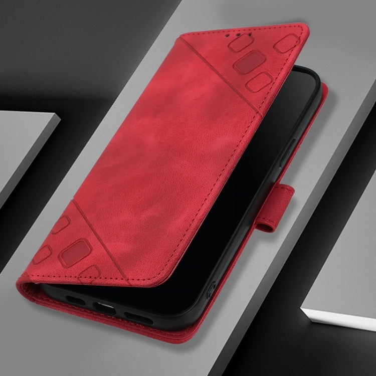 For Blackview A52 Skin Feel Embossed Leather Phone Case(Red) - More Brand by PMC TechLife | Online Shopping South Africa | PMC TechLife | Buy Now Pay Later Mobicred