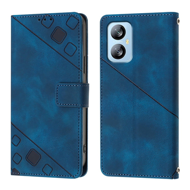 For Blackview A52 Skin Feel Embossed Leather Phone Case(Blue) - More Brand by PMC TechLife | Online Shopping South Africa | PMC TechLife | Buy Now Pay Later Mobicred